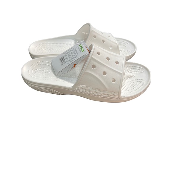 New‎ Crocs Adult Baya II Slides Sandals Men's 10 Women's 12 White Beach Shower - Picture 9 of 12